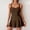 Brown, variant on Womens Tummy Control Swim Dress One Piece Swimsuit with Skirted Hem Wide Strap Bathing Suit for Beach Vacation