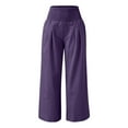 thumbnail image 6 of ZMHEGW High Waist Wide Leg Palazzo Pants for Women Smocked Elastic Waist Loose Comfy Casual Pajama Pants Pockets, 6 of 6