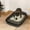 ZZ Black, variant on Zhi Semi Enclosed High Bar Cat Litter Box Splash Proof Design Ample Space with Shovel Durable Litter Box for All Indoor Cats Use