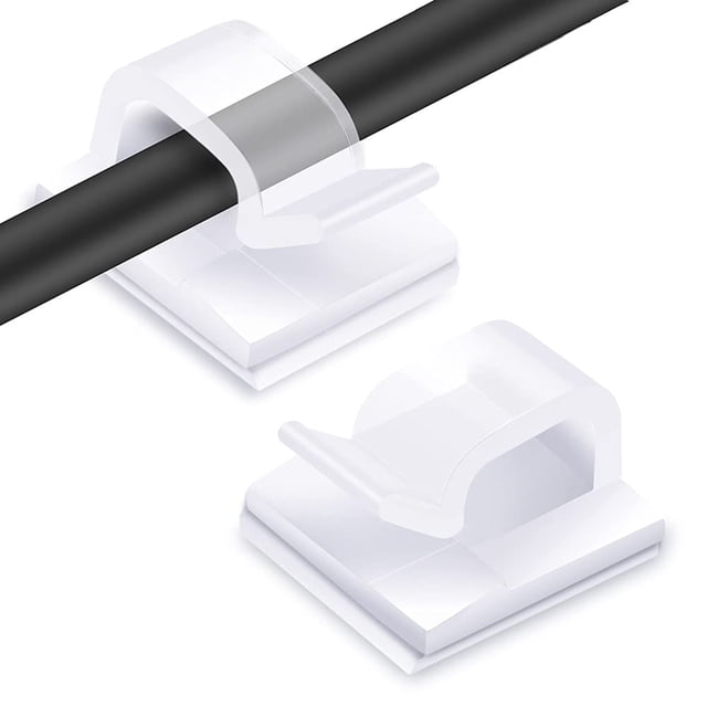 120PCS Clips para cables, Bridas adhesivas para cables, Almacenamiento de bridas autoadhesivas para cables, Puente de cable eléctrico。Transparente
