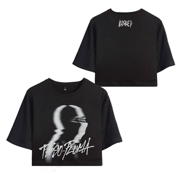 Peso Pluma Merch Mask T-Shirt For Women&Girls Midriff Short Sleeve Summer Fashion Vest Tee