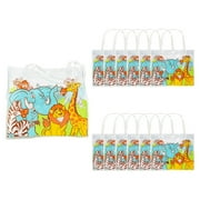 FUN EXPRESS 8 1/4 " x 3" x 7" Mini Vinyl Zoo Animal Clear Tote Bags, Apparel Accessories, Birthday, Party Favors, 12 Pieces