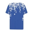 thumbnail image 5 of Blusas de Manga Corta para las Mujeres Impresas Cuello Redondo Casual Top, Blusa de Algodón de Imitación para el Hogar Y Diario, 5 of 5