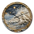 thumbnail image 2 of Designart "Astrology Nebula Marble in Cream III" Abstract Shapes Oversized Wall Clock, 2 of 5