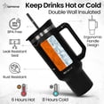 thumbnail image 2 of Tumbler with Handle, Insulated Tumbler with Lid and Straw, Stainless Steel Travel Coffee Mug, Hot and Cold Tumbler, Perfect for Camping, Travelling & Gifting, 2 of 9