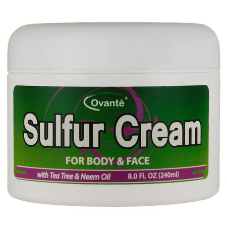 Ovante Sulfur Anti Fungal Healing Cream For Face and Body, Natural Solution for Jock Itch, Ringworm, Athlete's Foot, Wounds and Skin Rashes - (8 oz. 240