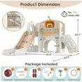 thumbnail image 3 of ZENPETIO 9 in 1 Toddler Slide for Toddlers Age 1-3 w/ Ring Toss Basketball Hoop and Telescope Indoor Outdoor Kid Slide Playset Toddler Playground Slide Beige, 3 of 3