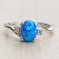 thumbnail image 3 of Joernso Inlaid Rhinestones Elegant Lady Ring Oval Cut Colorful Faux Gem Finger Ring Jewelry Accessory, 3 of 8