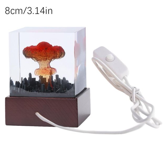 Luz nocturna de nube en forma de seta, decoración de luz nocturna con forma de erupción volcánica GXW