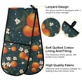 thumbnail image 2 of Yayeee Double Oven Mitt Kitchen Heat Resistant Baking 35" x7" Quilted Glove, Blue Floral Oranges, 2 of 6