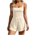 thumbnail image 3 of Sentmoon Combinaisons pour Femmes Chic Sans Manches Combishort pour Femmes Coupe Régulière Bretelles Fines Salopettes Femmes Été pour Quotidien et Déplacements TP-TG, 3 of 7