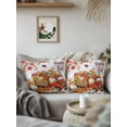 thumbnail image 3 of Outdoor Pillows Waterproof, Fall Truck Pumpkins Bedding Throw Pillows with Insert for Couch Sofa Bed, Thanksgiving Maple Leaves Gray Wooden 18x18 Inch Pillowcases Decorative Patio Pillow Set of 2, 3 of 8