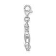 thumbnail image 2 of Amore La Vita  Sterling Silver Rhodium-plated Polished 3D Poodle Charm with Fancy Lobster Clasp, 2 of 4