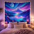 thumbnail image 2 of Framed Cute Animals with Fantastical Towering Sharply, Dreamy Illustration for Nature Lovers, Aesthetic Wall Decor, Halloween Gift, Tapestry Wall Hanging for Dorm and Living Room, 2 of 7