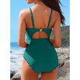 thumbnail image 6 of Sociala High Cut One Piece Monikini Swimsuit for Womens Ribbed Bath Suit Button Down Swimwear, 6 of 6