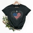 thumbnail image 2 of Summer American Flag Graphic T-Shirts For Women Cotton Breathable Tees Pullover Sweater Blouses Heart Printed Tee Shirts Crew Neck Short Sleeve Tops 2025 Beach Vacation Tunics, 2 of 7