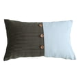 thumbnail image 1 of Funda de almohada para el hogar con costuras de rayas y botones en cuatro colores., 1 of 5