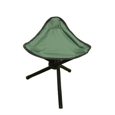 Harliver Compact Folding Tripod Stool Portable Tripod Chair 3 Legs for Camping Outdoor Hiking Hunting Fishing Picnic Travel Beach BBQ Garden Lawn Supports 220lbs Green