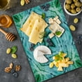 thumbnail image 5 of Abstract Cutting Board, Star Inside Square Shaped Tie Dye Effect Print Surreal Soft Monochrome Graphic, Decorative Tempered Glass Cutting and Serving Board, Large Size, Teal and Blue, by Ambesonne, 5 of 5