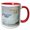 Red/White, variant on 3drose, Norway, Spitsbergen, Woodfjorden. Adult Polar Bear on Glacial Ice., 11oz Two-tone Red Mug