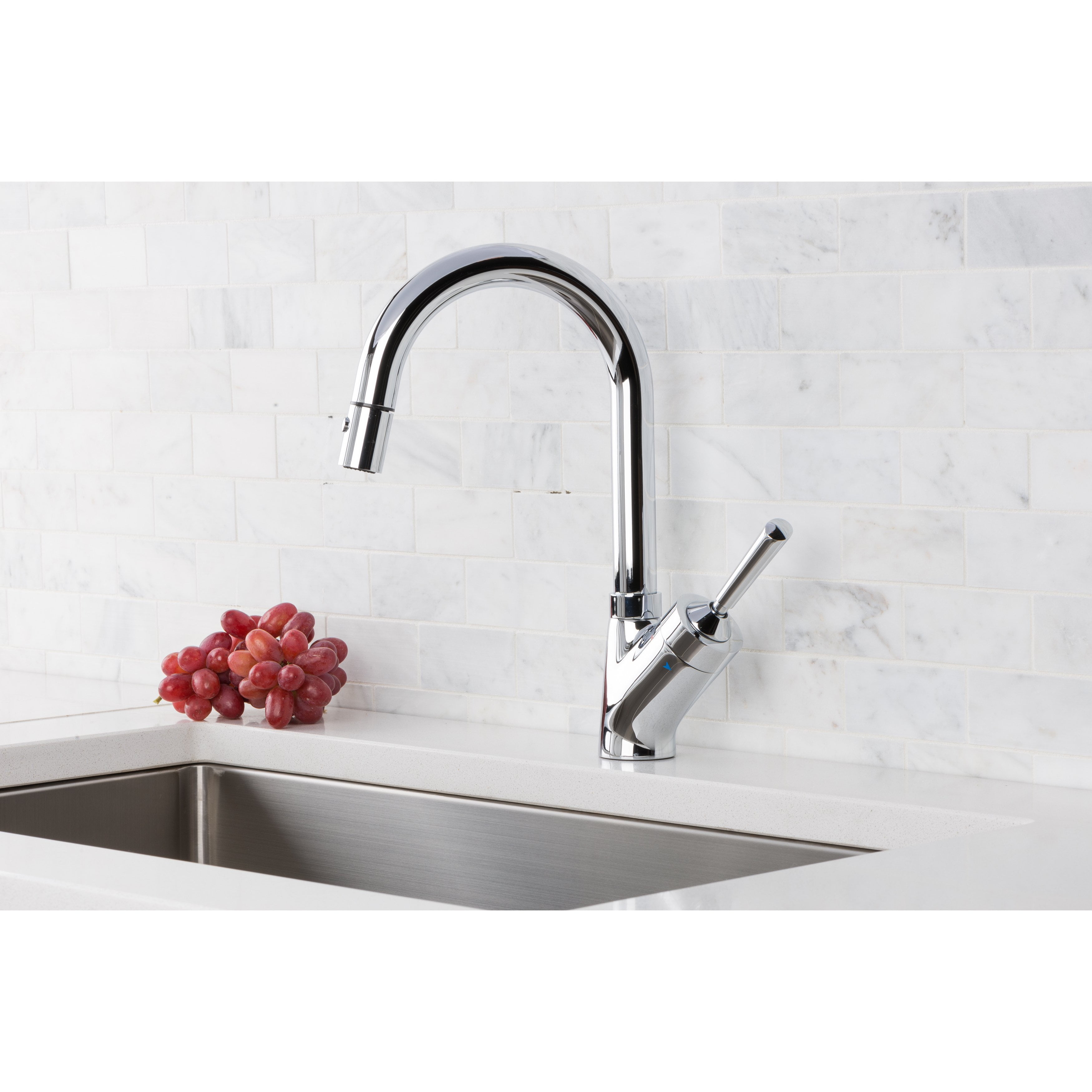 Hahn Avante Garde Chrome Joystick Pull Down Kitchen Faucet