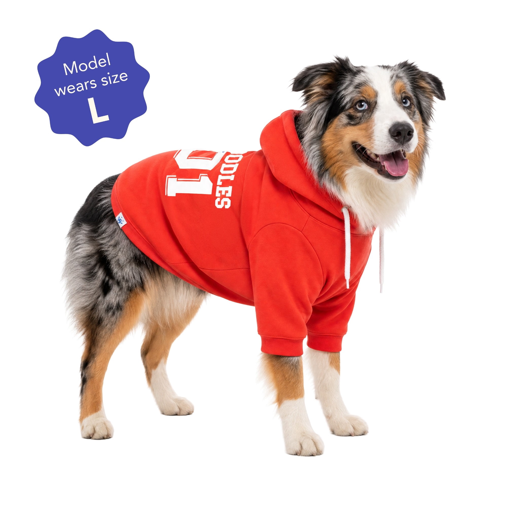 Oodles Sporty Fall Dog Hoodie, Red, Large