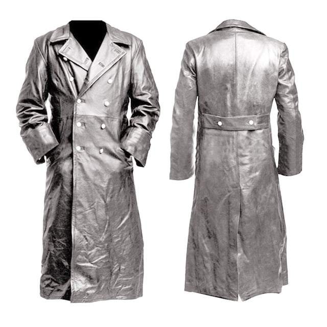 Dvkptbk Men's Long Leather Jacket Fall And Winter Leather Jacket Solid Color Long-sleeved Motorcycle Slim Leather Jacket