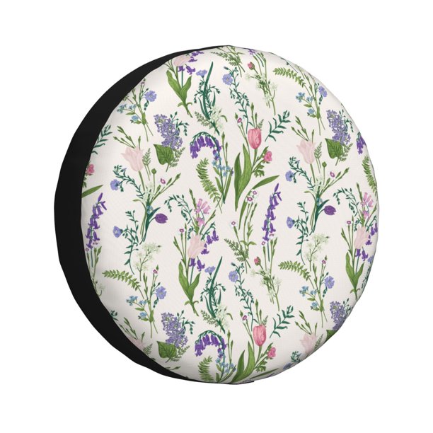 Fotbe Wisteria Flower Funda de Llanta de Repuesto con Estampado, Engrosada, Ajuste Universal para Jeep, Remolque, RV, SUV, Camión-15 inch