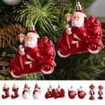 thumbnail image 1 of Adornos Navideños de Muñeco de Nieve y Cabaña de Papá Noel para Colgar | 2 Adornos de Plástico Rojo | Medidas: 9 X 5,5 X 3,5 Cm | Peso Neto: 18 G | Peso Bruto: 50 G, 1 of 6