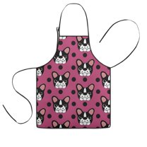 Cute Bulldogs Kids Aprons for Girls and Boys,Adjustable Neck Strap Toddler Aprons for Kids Cooking Baking