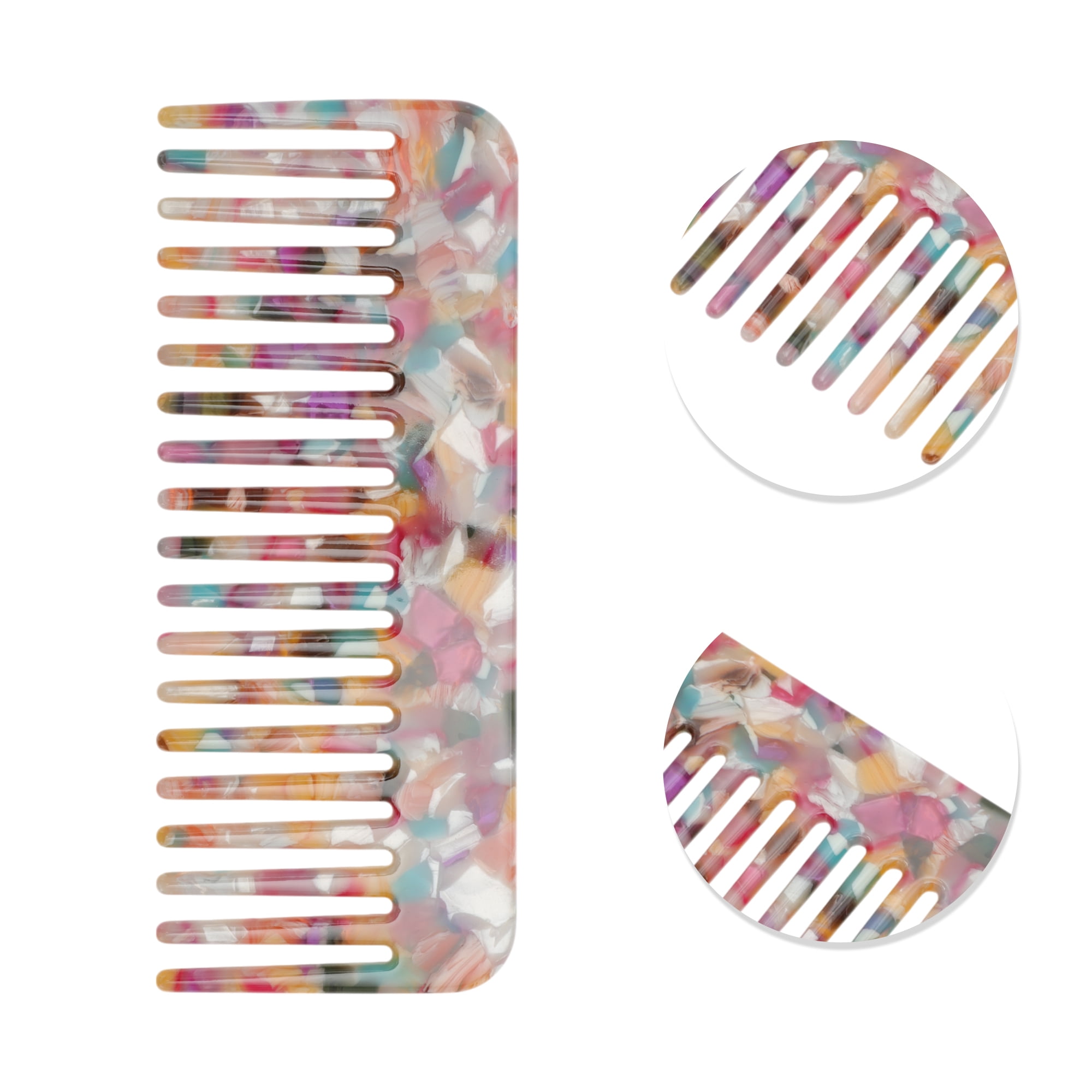 Unique Bargains 1 Pc Nineteen Tooth Rectangular Hair Comb for All Hair Types Colorful