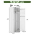 thumbnail image 5 of Uforic Broom Storage Closet Cabinet with Hanging Rod, 63" Garage Cabinet with Shelf, White, 5 of 8