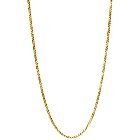 Pori Jewelers 18kt Gold-Plated Sterling Silver 1.8mm Round Box Chain Men's Necklace, 30"
