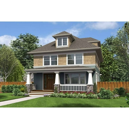 The House Designers: THD-5585 Builder-Ready Blueprints to Build a American Foursquare-Style House Plan with Crawlspace Foundation (5 Printed Sets)