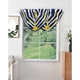 thumbnail image 2 of Waterfall Valances for Windows, Navy Ripple Kitchen Sheer Valance Curtains, Yellow Anchor Navy White Waves Aesthetics Rod Pocket Elegant Swag Valances for Living Room Bedroom, 47.2"x38.5", 1 Panel, 2 of 8