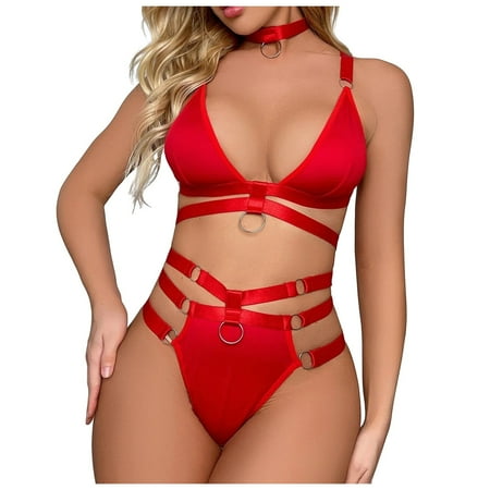 Medium Support Sports Bra Work Bras for Women Women Slim Cut Out Underwire Lingerie Set Two Piece Underwear Bowknot Lace Lingerie Underwear Sleepwear Steel Ring Pajamas Garter