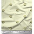 thumbnail image 1 of Soimoi Polyester Crepe Fabric Leaves & Floral Block Printed Fabric 1 Yard 42 Inch Wide, 1 of 3