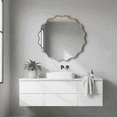 thumbnail image 2 of Kadyn 24" Wavy Round Accent Mirror, Decorative Wall Mounted Mirror for Home Bedroom Living Room Entryway, Premium Solid Wood Frame Design, Natural Wood Color, 2 of 12