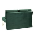 thumbnail image 5 of 51.4" Loveseat Sofa, Modern Velvet Upholstered Loveseat Chair with Geometric Metal Legs and Removable Back Cushions, Comfy 2 Seater Sofa for Apartment Bedroom Living Room Office, Green, 5 of 7
