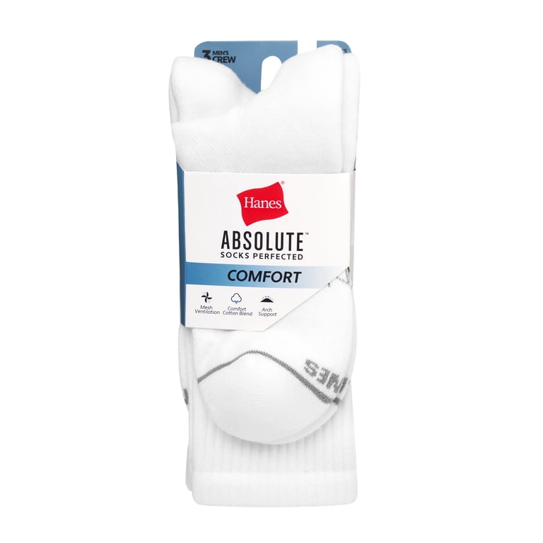 Absolute Comfort Cushioned Crew Socks, 3-Pairs - Walmart.com