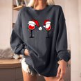 thumbnail image 2 of Sudadera extragrande de lana de manga larga con cuello redondo y estampado navideño para mujer Fridja  ghj987+4528, 2 of 8