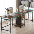 thumbnail image 4 of Tribesigns 79 Inch Extra Long Desk, Double Desk with 2 Drawers, Two Person Desk Long Computer Desk with Storage Shelves, Writing Table Study Desk for Home Office, Rustic Brown, 4 of 8