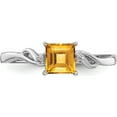 thumbnail image 5 of Sterling Silver Rhodium Plated Diamond & Citrine Square Ring (Size 7) Made In India qr4509ci-7, 5 of 5