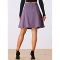 thumbnail image 4 of DARING DIVA Women's A-Line Flared Pleated Midi Denim Skirt XS Grey Purple, 4 of 6