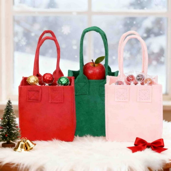 OEFNTAC Christmas Velvet Gift Bag Drawstring Christmas Eve Box Holiday Gift Packaging Decorative Pouch Reusable Nylon Blessing Bag Festive Tabletop Ornament Multi Use Oranges Storage 7.87x14.57in