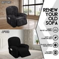 thumbnail image 3 of Funda reclinable ULTICOR para 1 asiento, terciopelo elástico, negra, 3 of 7