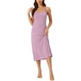 thumbnail image 1 of INSPIRE CHIC Nuisette pour Femme à Bretelles Spaghetti Col Rond Robe de Nuit sous Camisole Pleine L Rose, 1 of 6