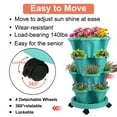 thumbnail image 6 of Stackable Planter with Wheels and Tools, Indoor Outdoor Gardening Pots - 4 Tier Vertical Garden Planter, Teal, 2 Set, 6 of 7