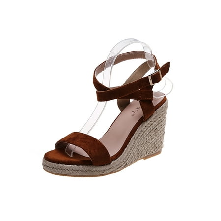 

Colisha Lady Casual Buckle Platform Sandal Vacation Breathable Espadrille Work Lightweight Open Toe