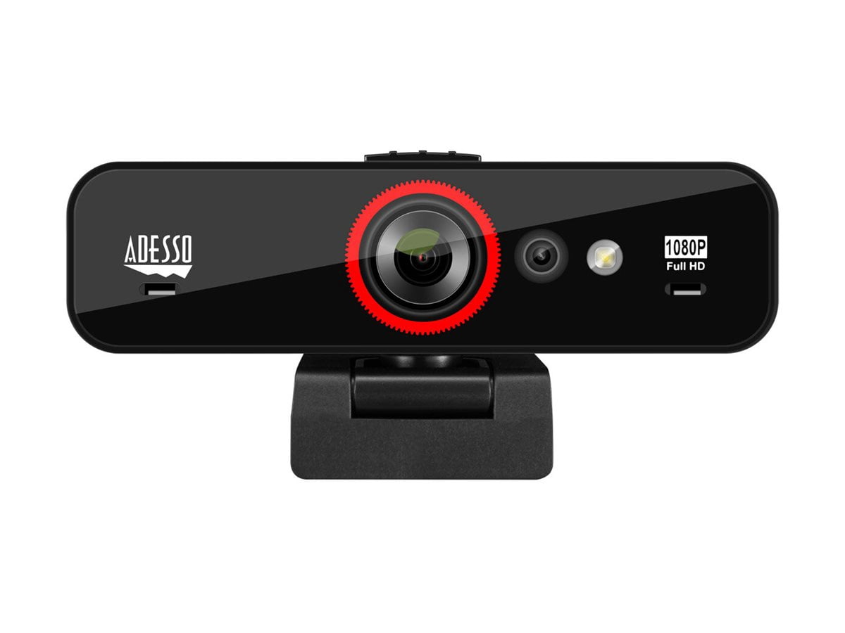 Adesso CyberTrack F1 – Webcam USB HD 1080p à mise au point fixe, certifiée Windows Hello